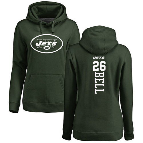 New York Jets Green Women LeVeon Bell Backer NFL Football 26 Pullover Hoodie Sweatshirts